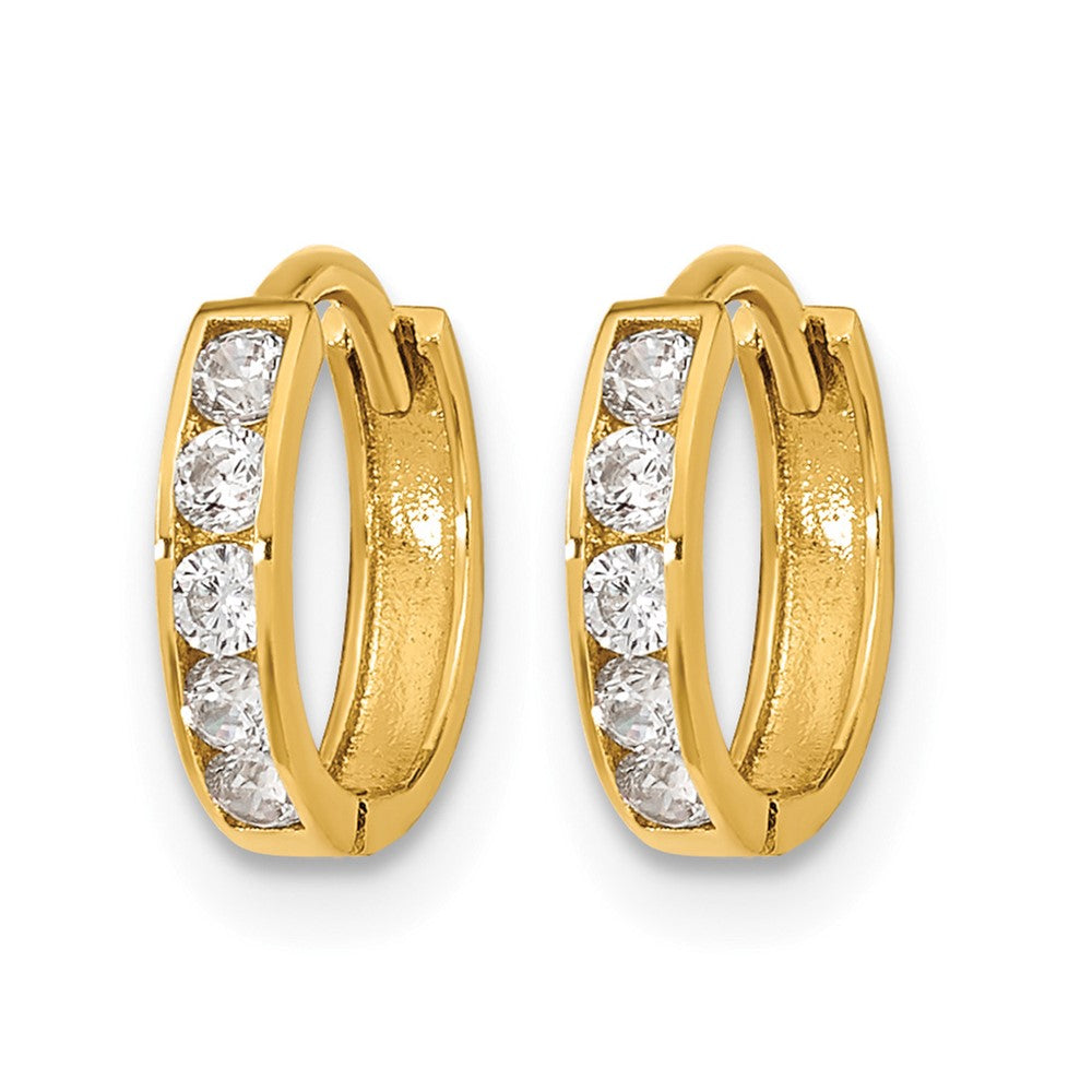 14k Madi K CZ 2x Hinged Hoop Earrings