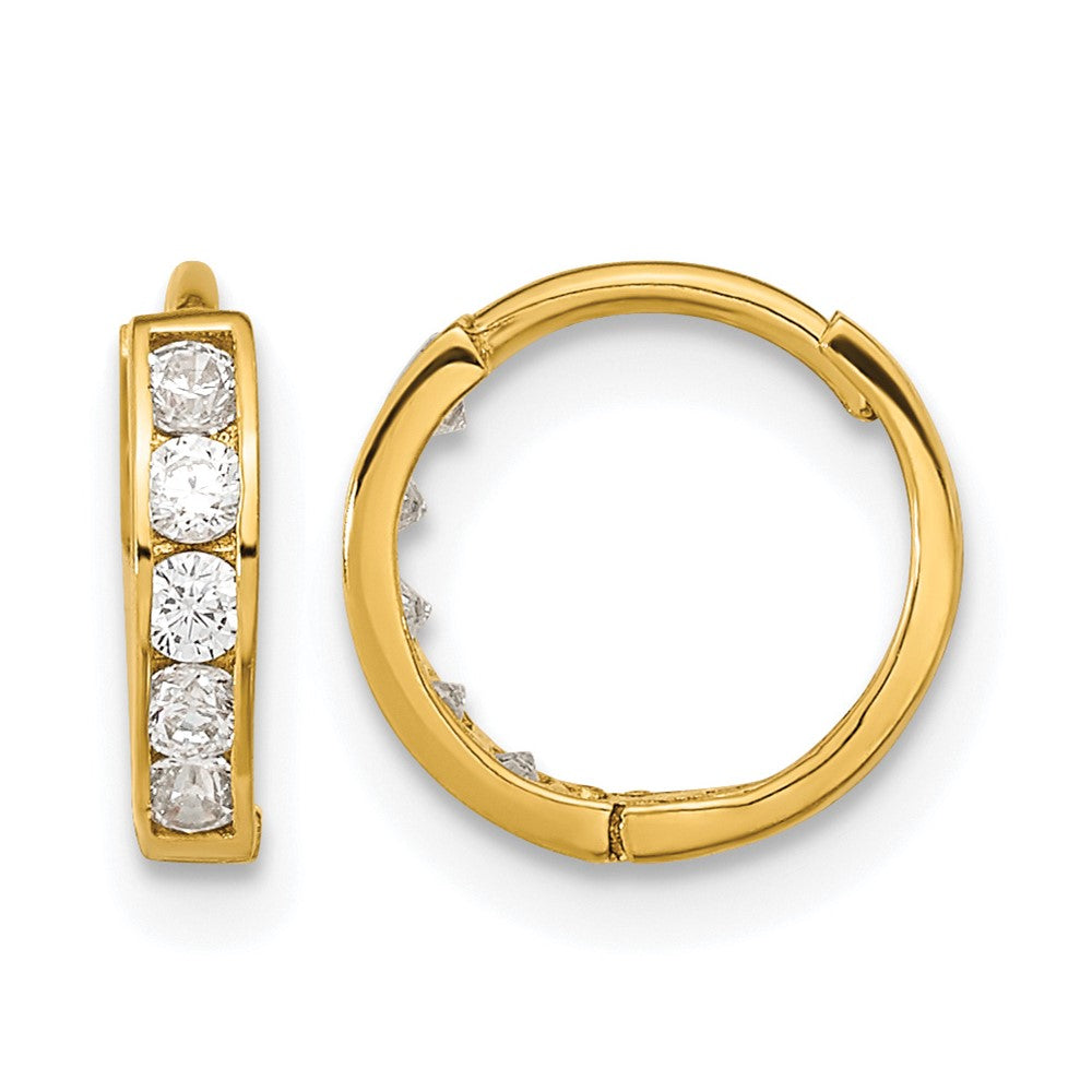 14k Madi K CZ 2x Hinged Hoop Earrings