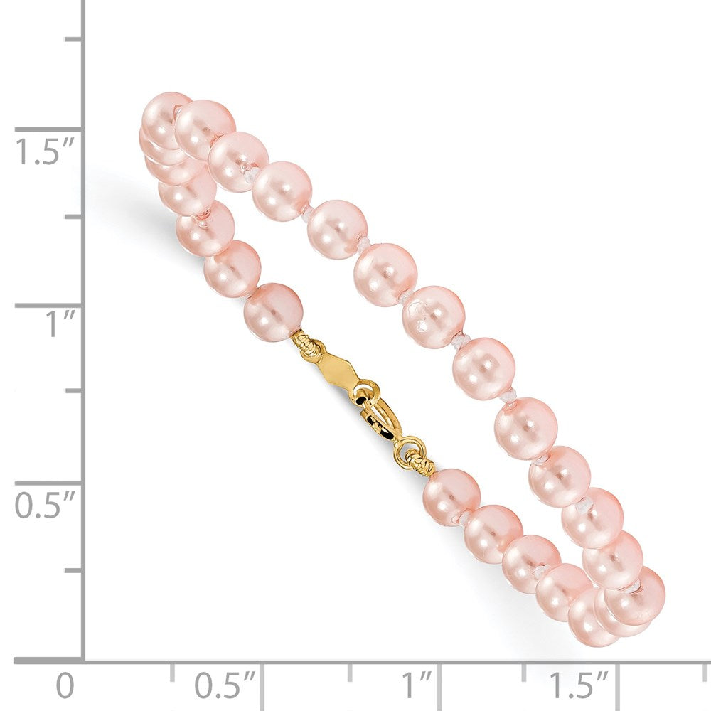 14k Madi K - Pink Imitation Shell Pearl Bracelet