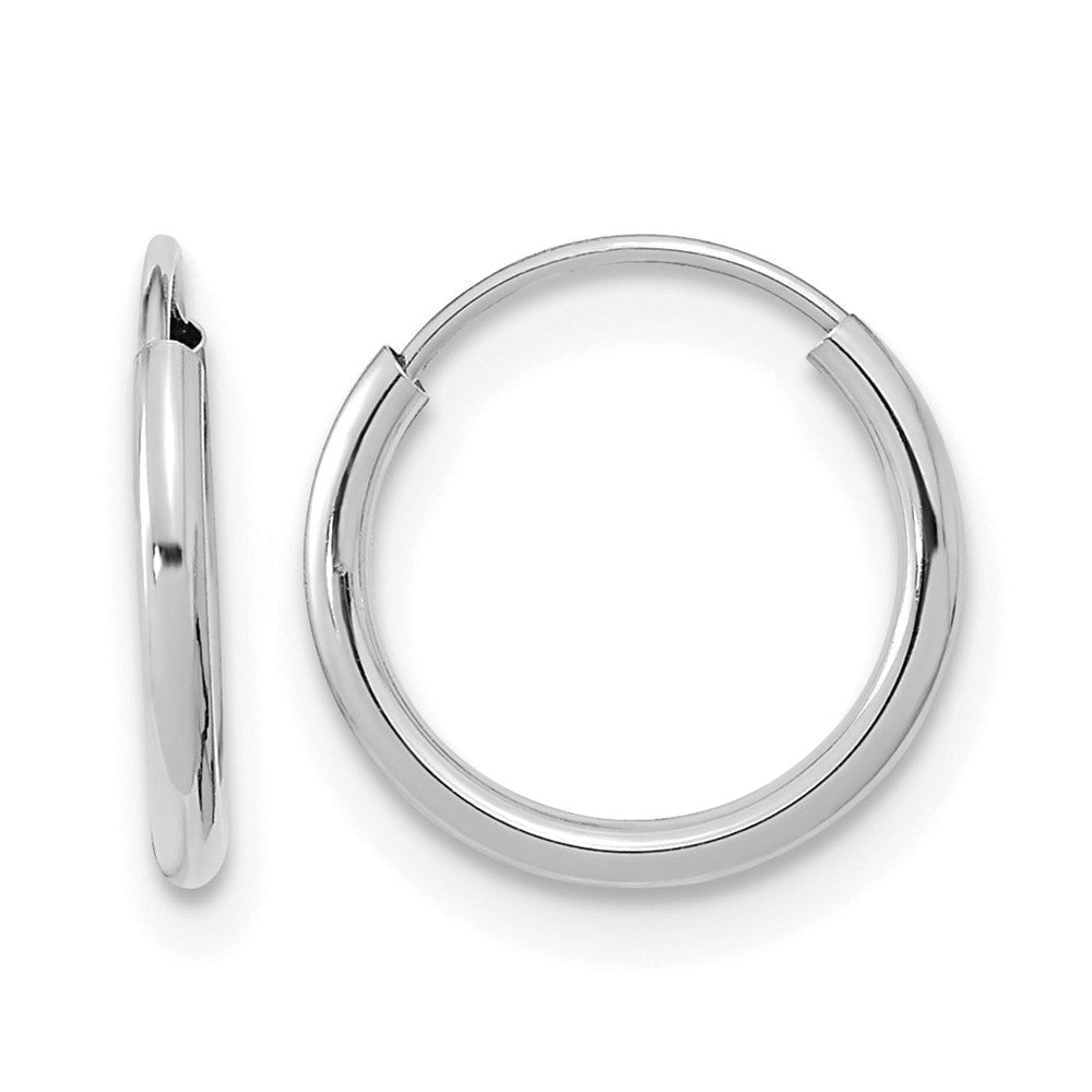 14k White Gold Madi K 1x Endless Hoop Earrings