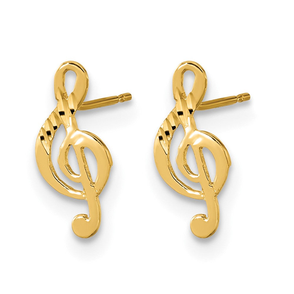 14k Madi K Polished Musical Treble Clef Post Earrings