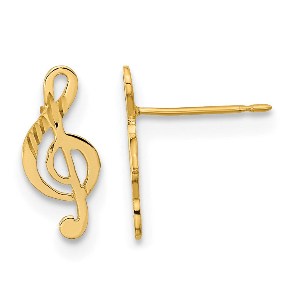 14k Madi K Polished Musical Treble Clef Post Earrings