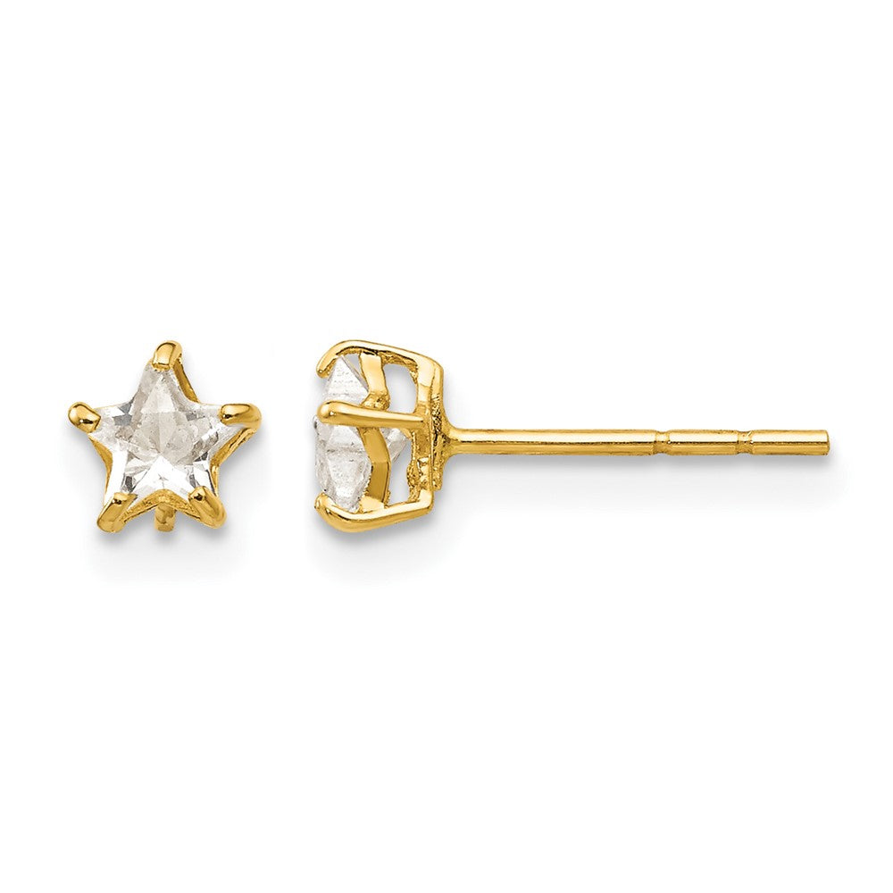 14k Madi K CZ Star Childrens Post Earrings