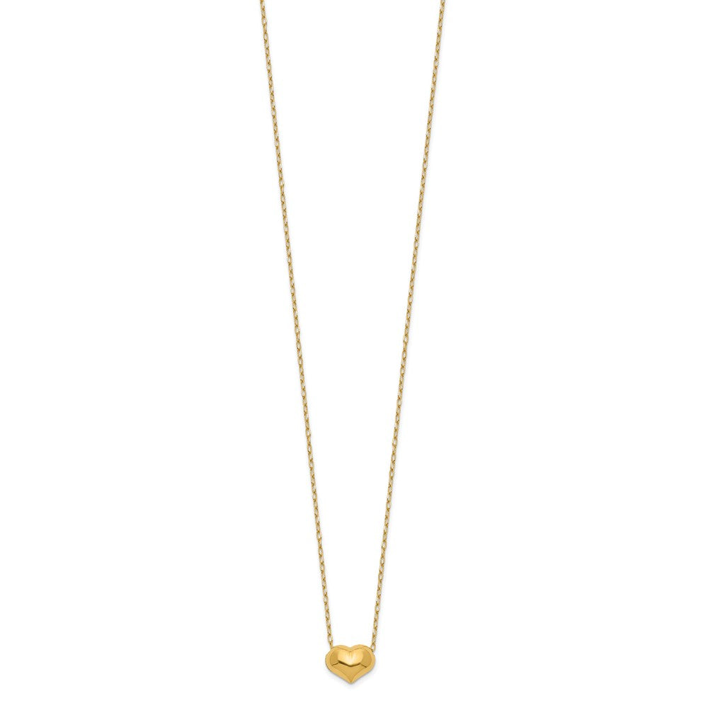 14k Madi K Small Hollow Heart w/ Chain and ext. Necklace