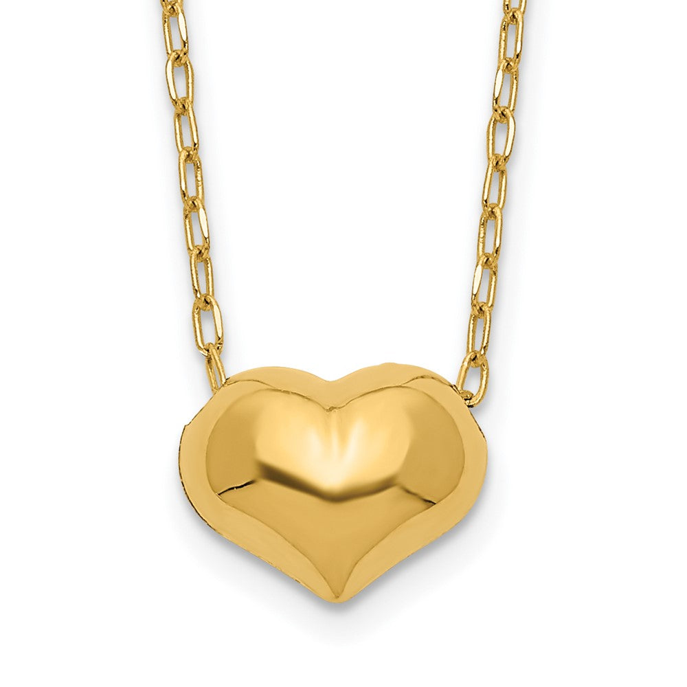 14k Madi K Small Hollow Heart with extender Necklace