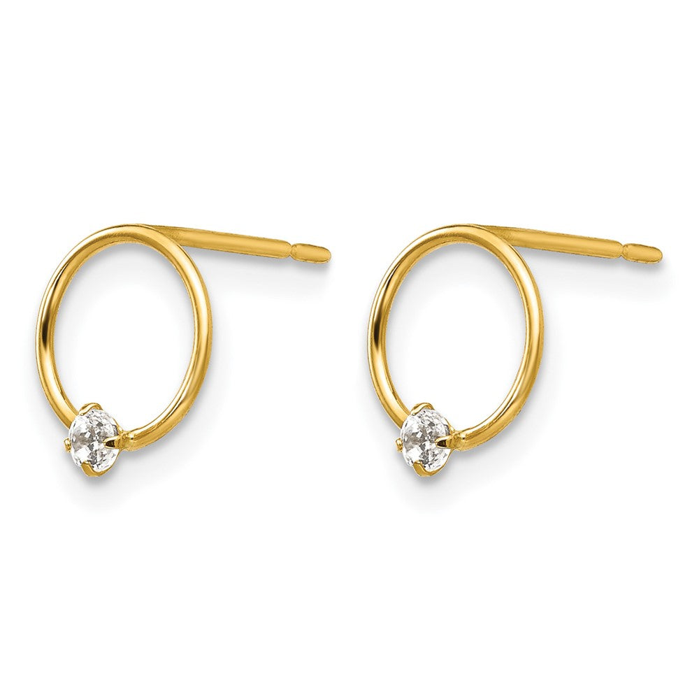 14k Madi K CZ Circle Post Earrings