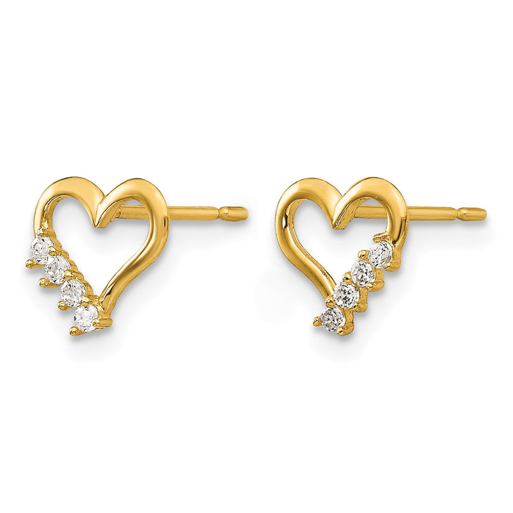 14k Madi K CZ Heart Post Earrings