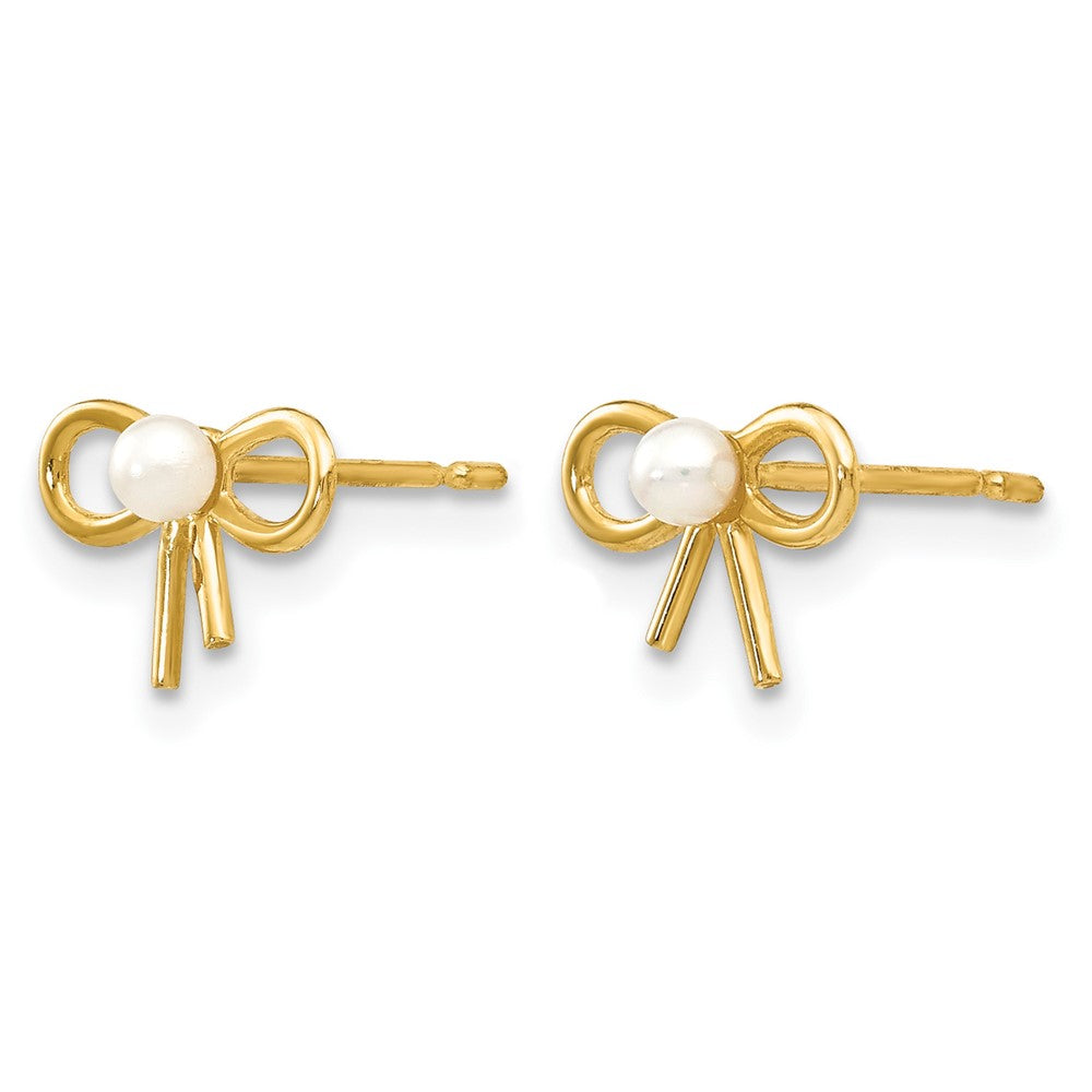 14k Madi K Freshwater Cultured Pearl Bow Post Earrings