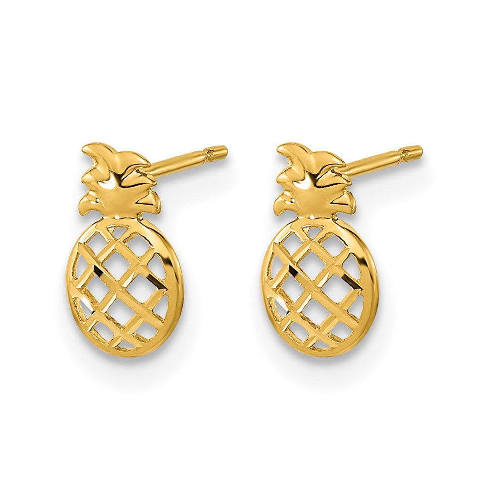 14k Madi K Diamond-cut Pineapple Post Earrings