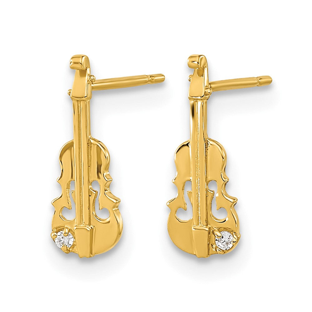 14k Madi K CZ Violin Post Earrings
