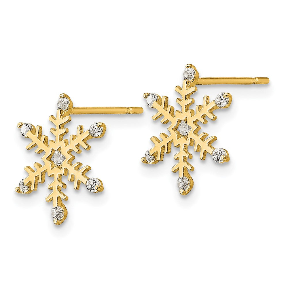 14k Madi K CZ Snowflake Post Earrings