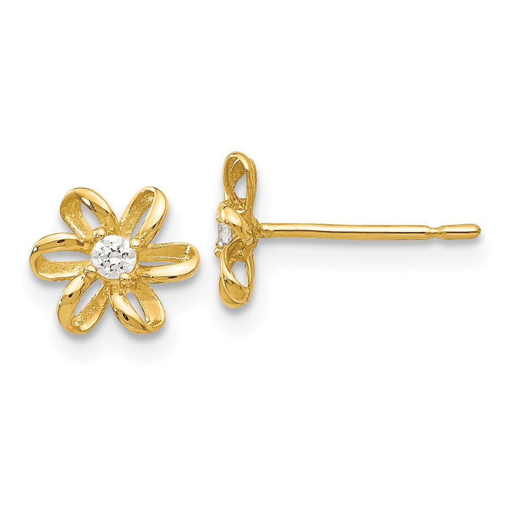 14k Madi K CZ Children's Flower Post Earrings