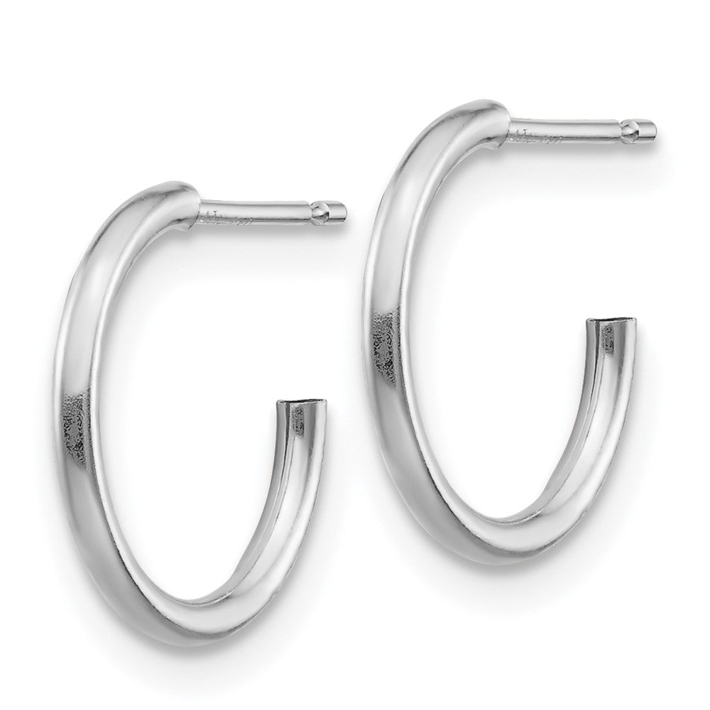 14k White Gold Madi K Polished 1x J-Hoop Post Earrings