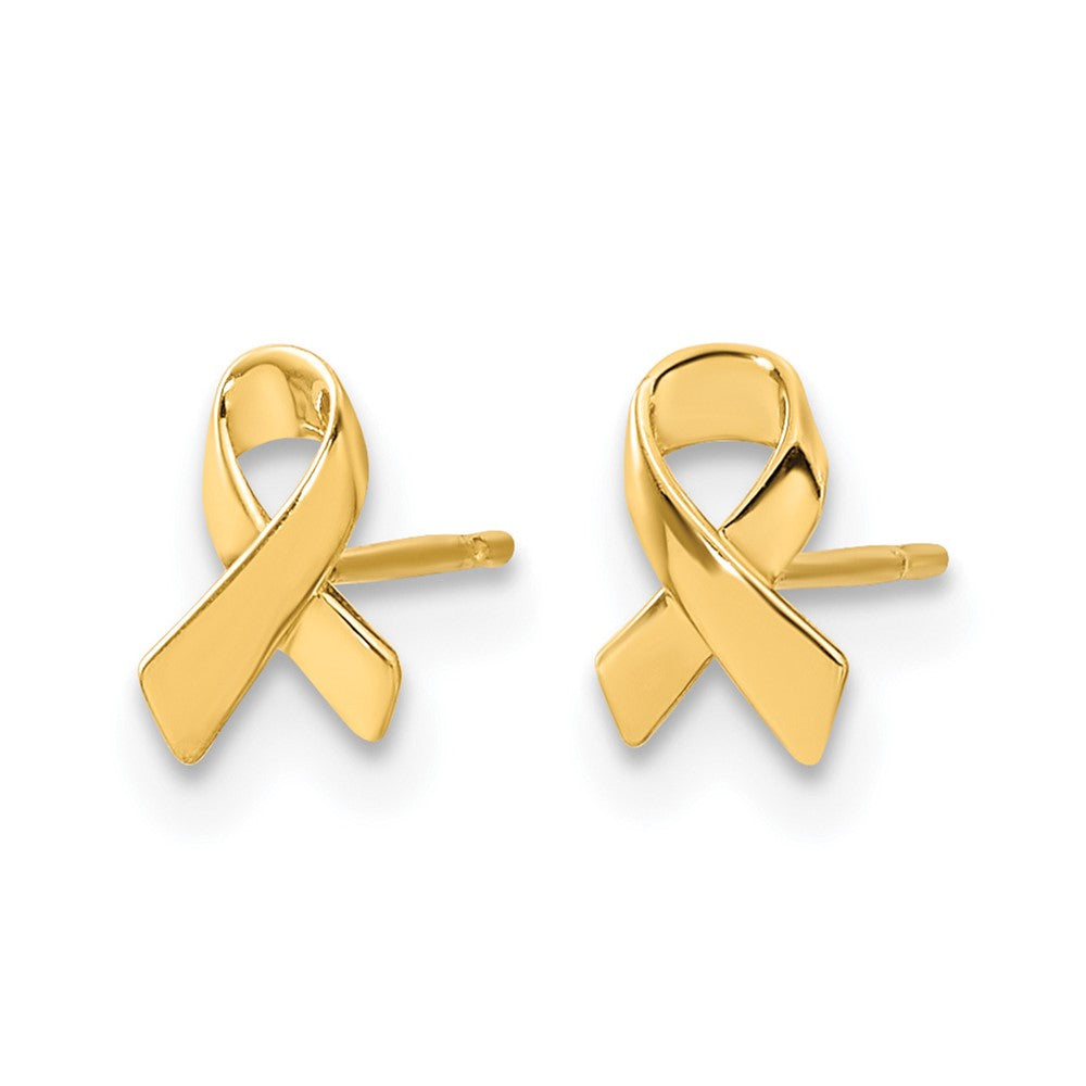 14k Madi K Awareness Ribbon Childrens Post Earrings