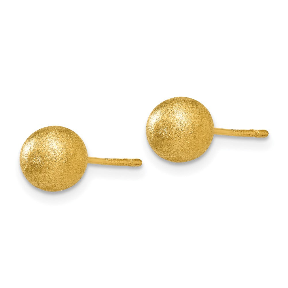 14K Satin Ball Post Earrings