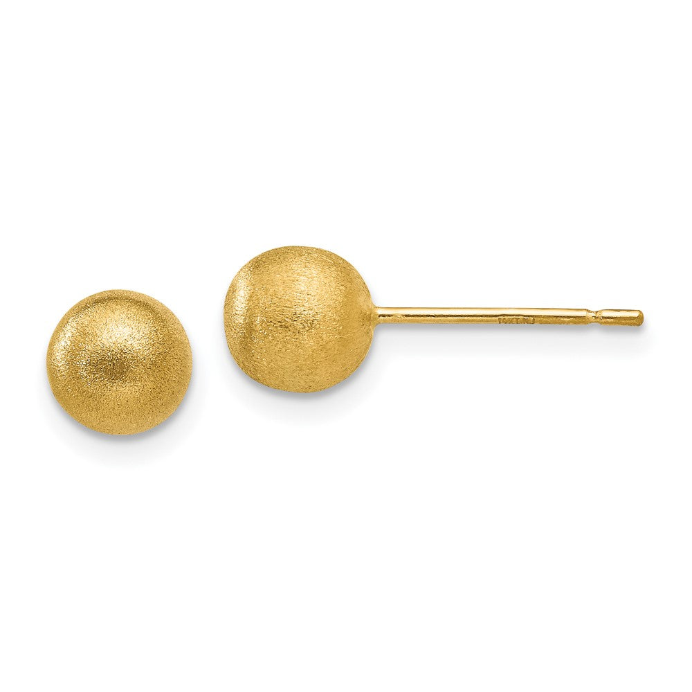 14K Satin Ball Post Earrings