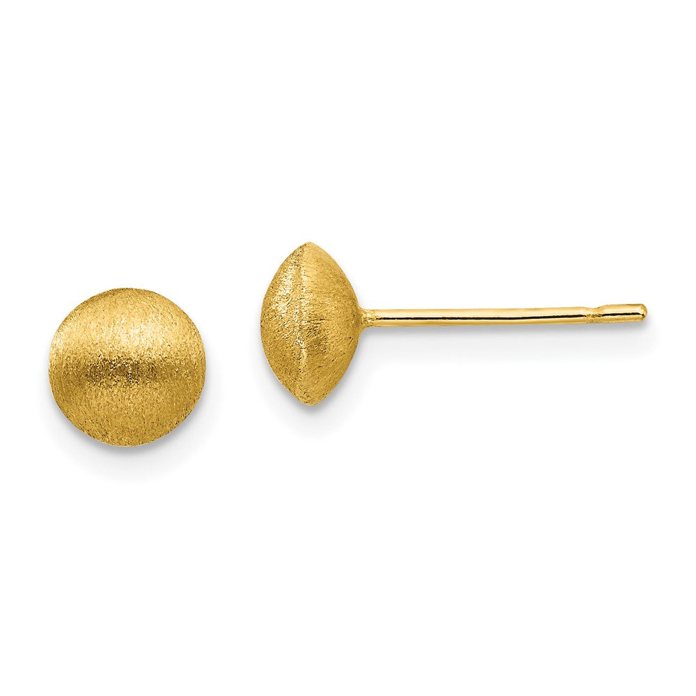 14K Satin Button Earrings