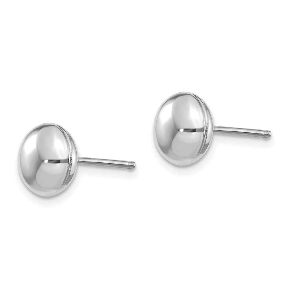 14k White Polished Button Post Earrings