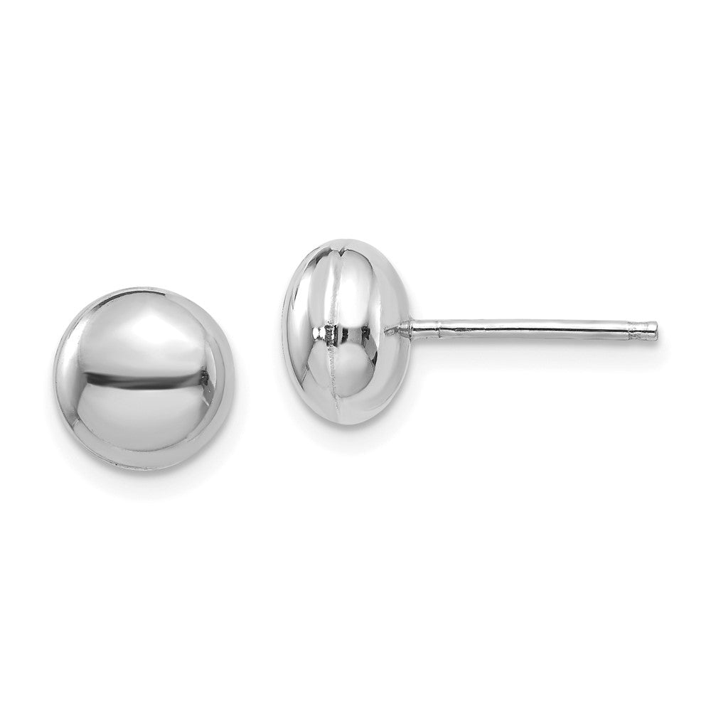 14k White Polished Button Post Earrings