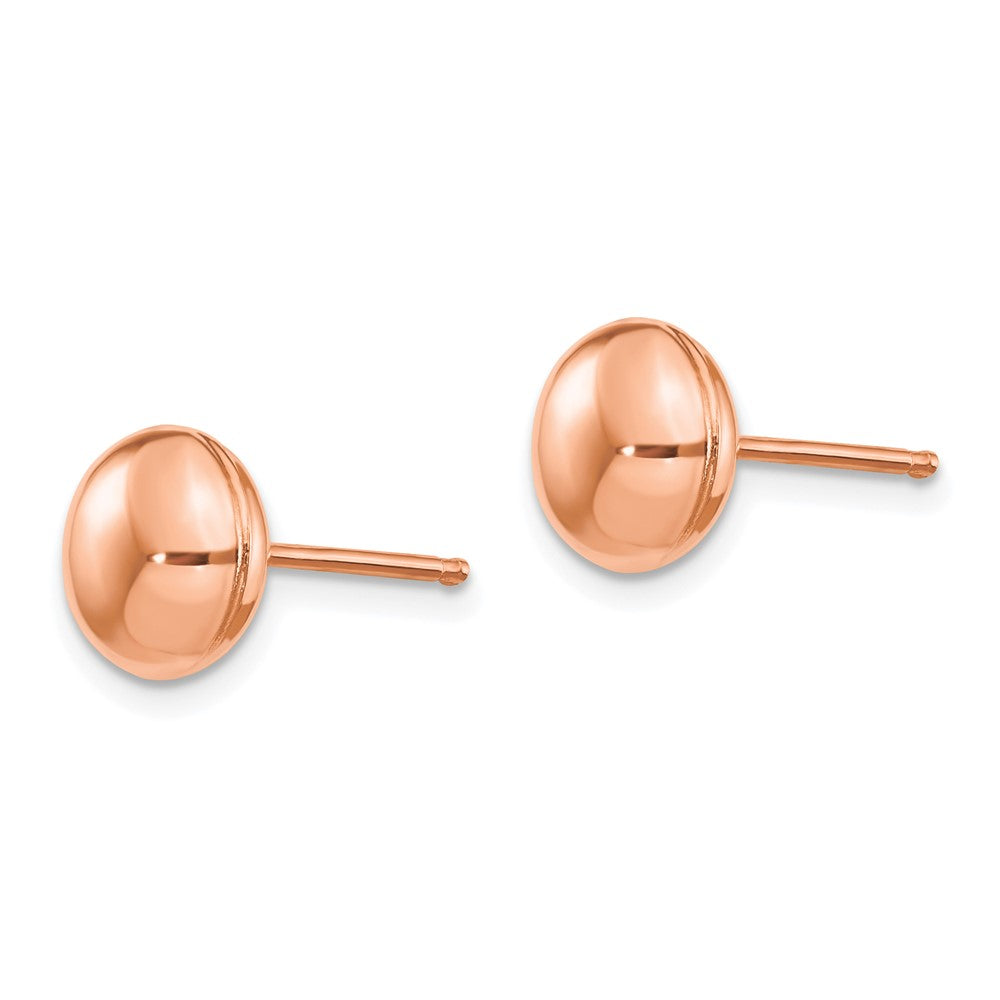 14k Rose Polished Button Post Earrings