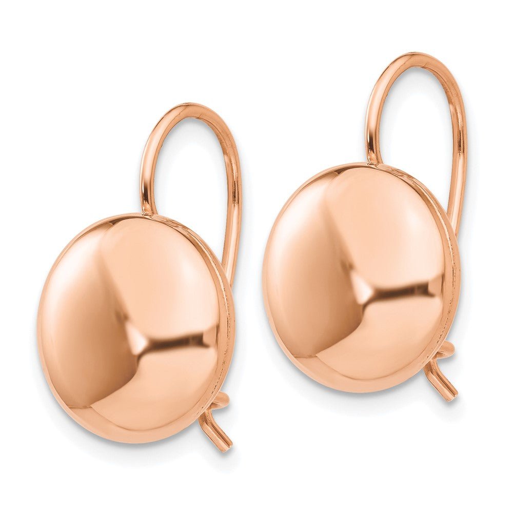 14k Rose Gold Polished Button Kidney Wire Earrings