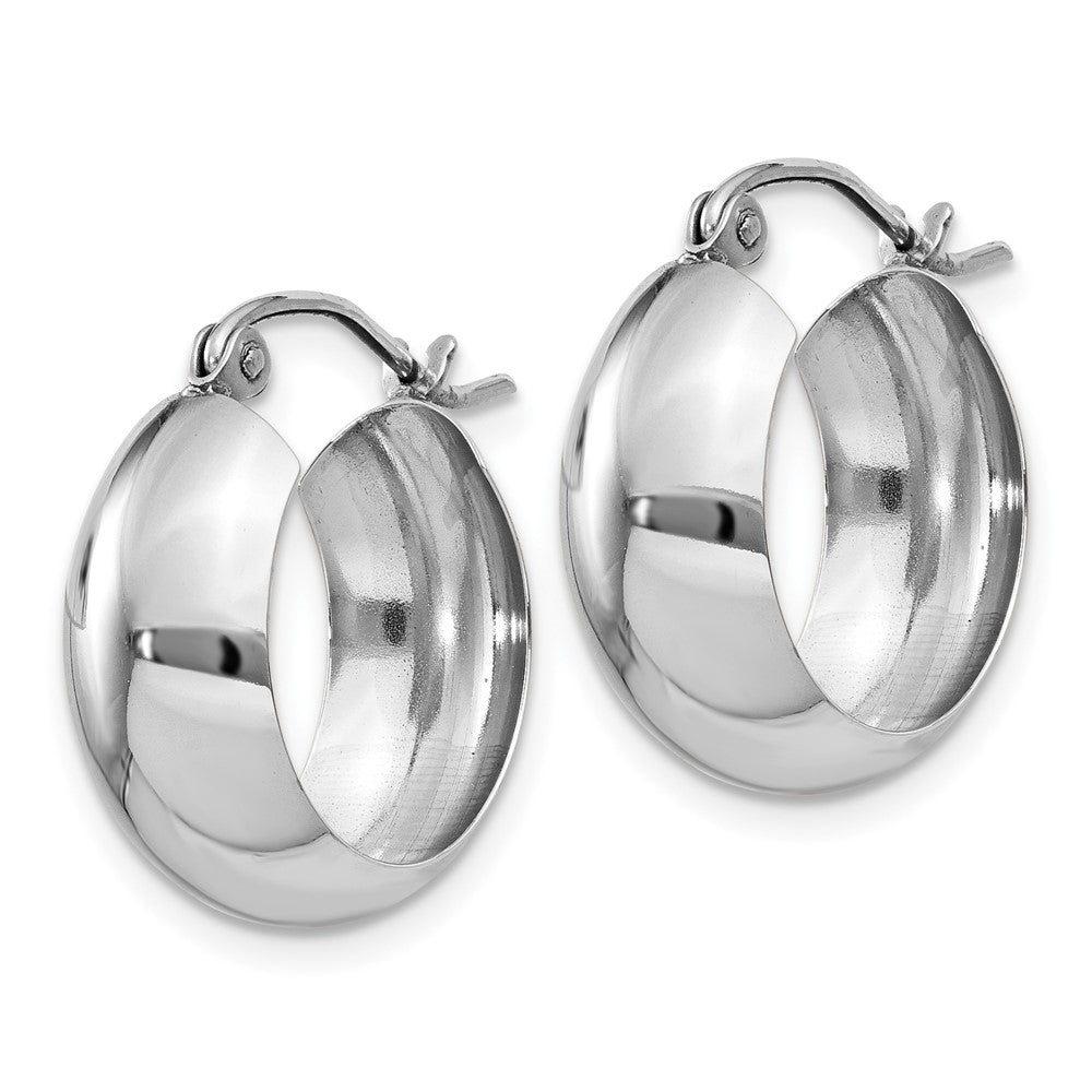 14k White Gold 7x Polished Hoop Earrings