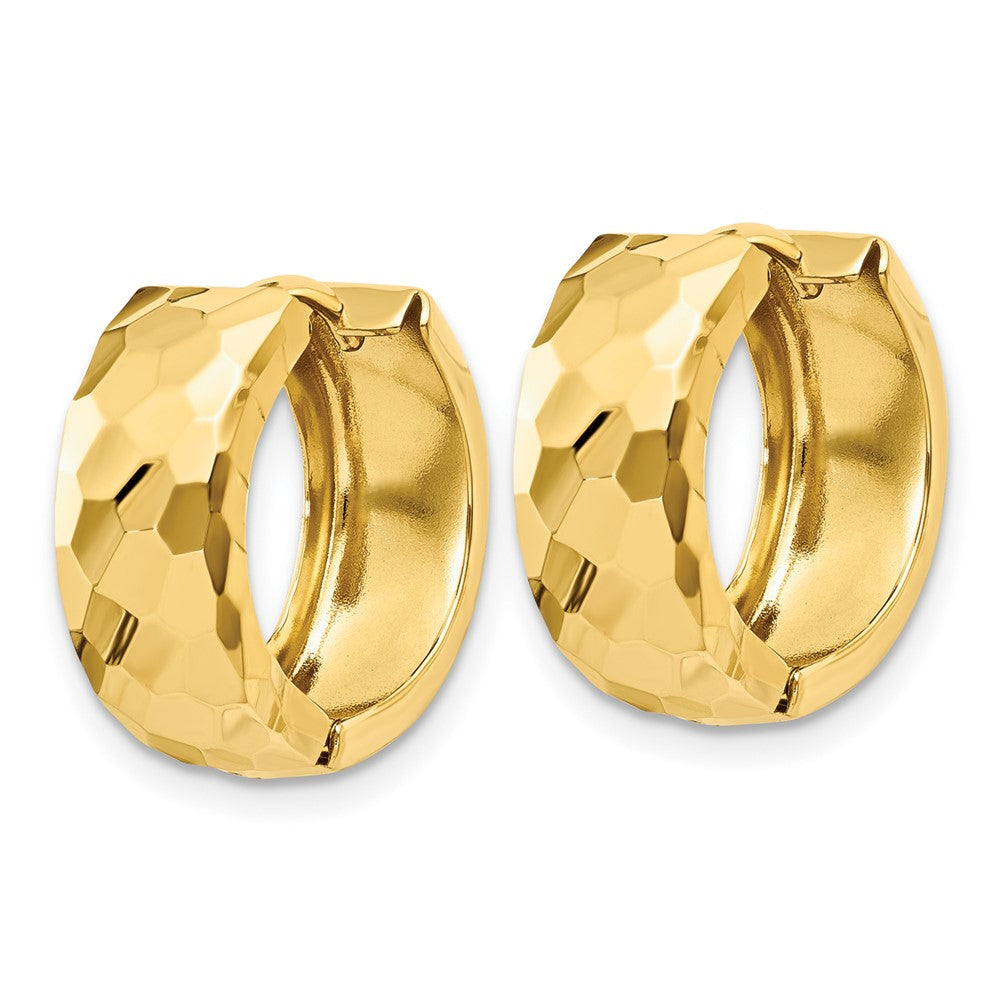 14k Faceted & Polished Hinged Hoop Earrings