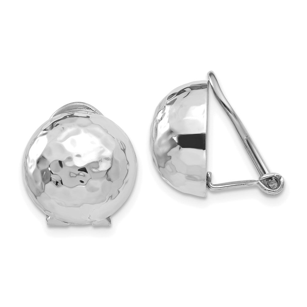 14k White Gold Hammered Non-pierced Earrings