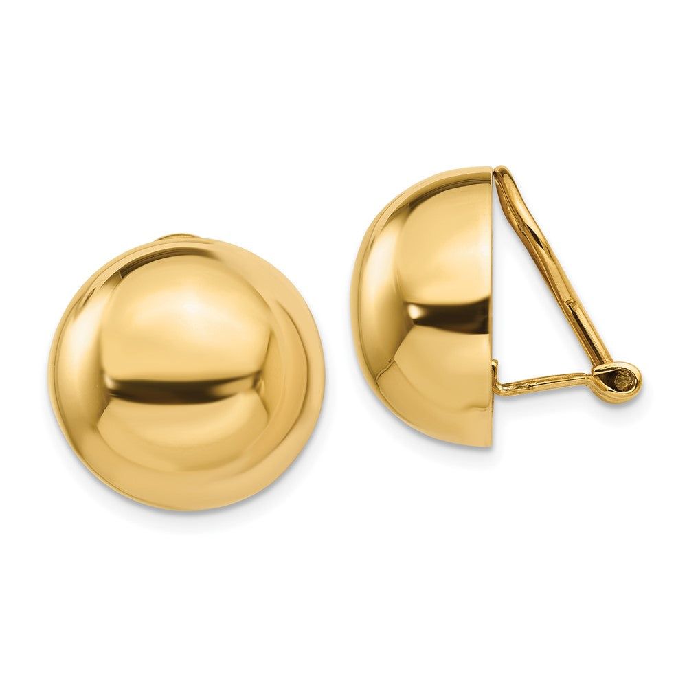 14k Omega Clip Half Ball Non-pierced Earrings