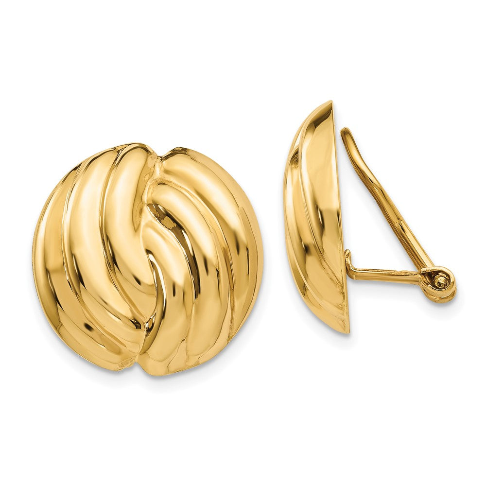 14k Omega Clip Polished Non-pierced Earrings