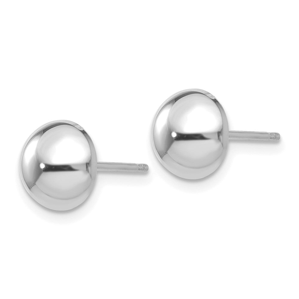 14k White Gold Half Ball Post Earrings