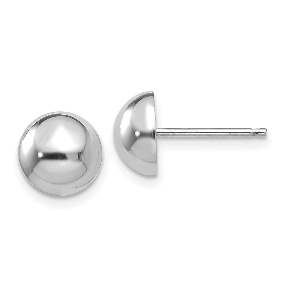 14k White Gold Half Ball Post Earrings