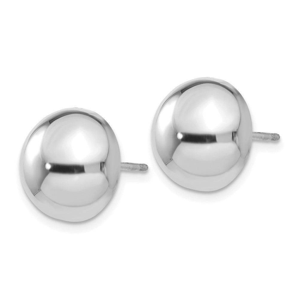 14k White Gold Polished Half Ball Post Earrings
