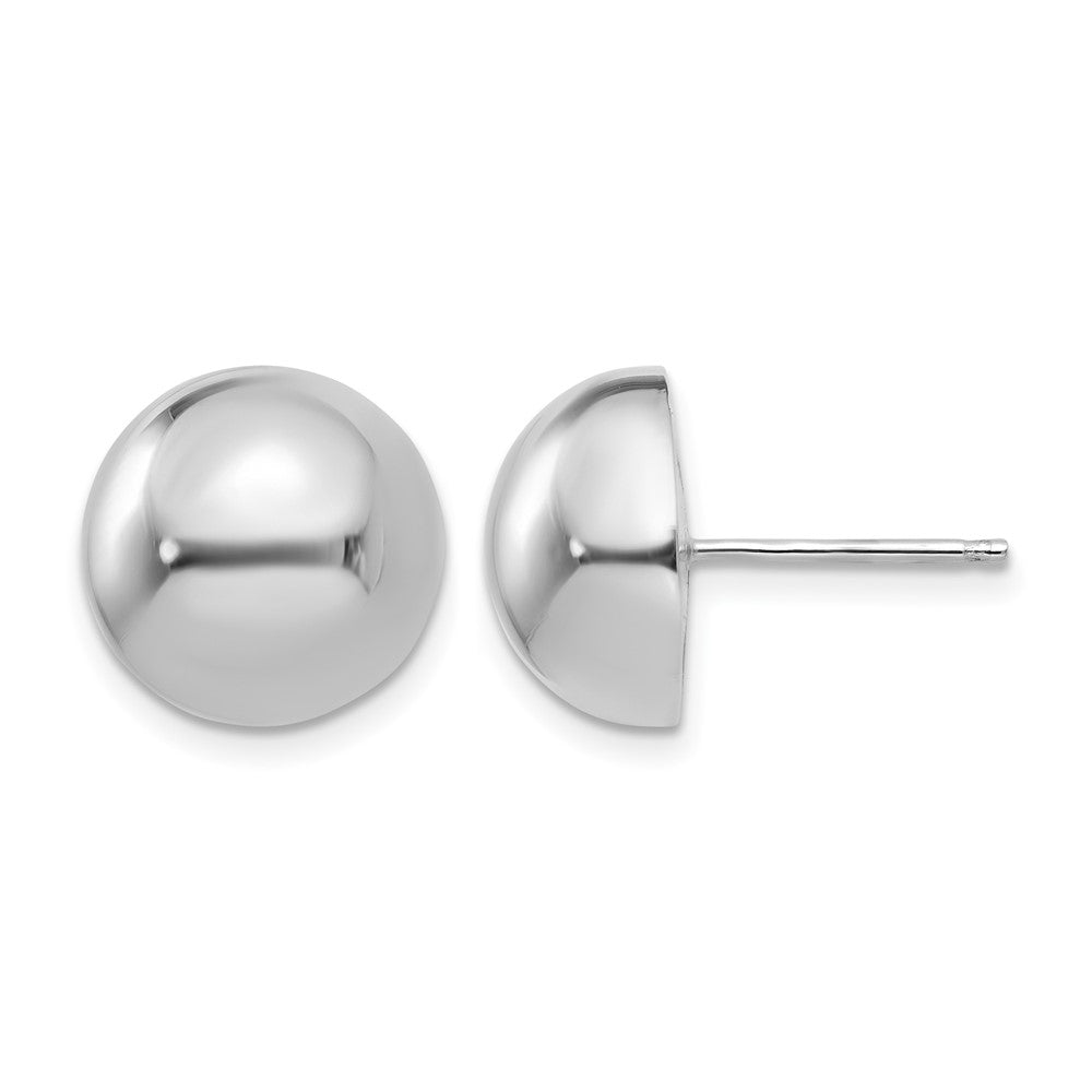 14k White Gold Polished Half Ball Post Earrings