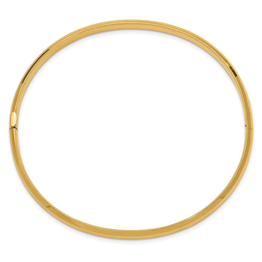 14k 3/16 High Polished Hinged Oval Bangle Bracelet
