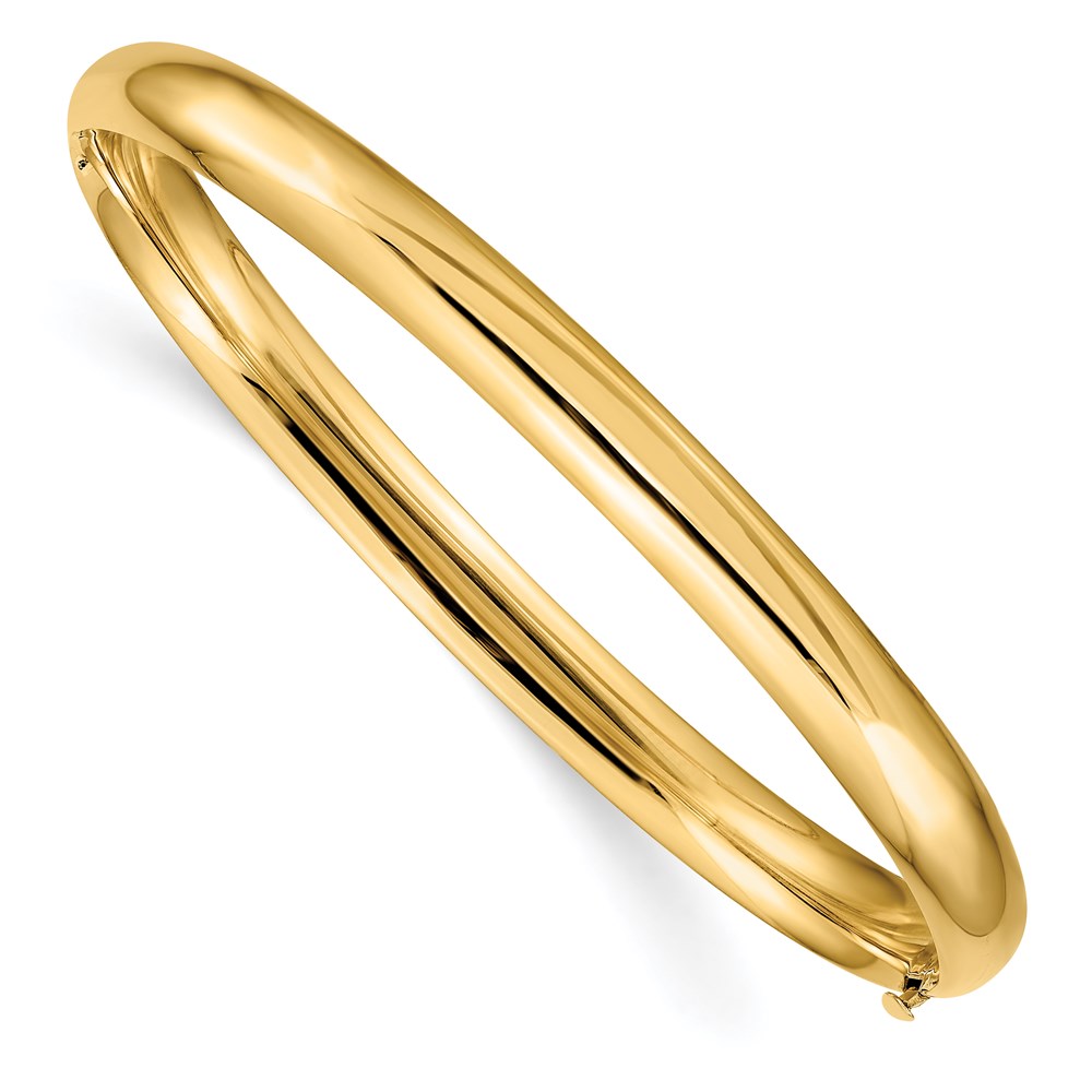 14k 4/16 Oversize High Polished Hinged Bangle Bracelet