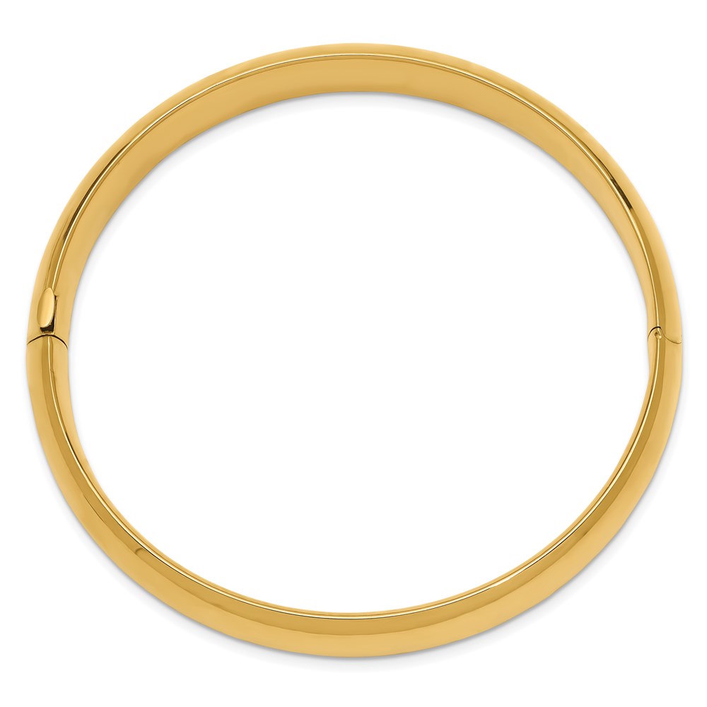 14k 7/16 Oversize High Polished Hinged Oval Bangle Bracelet