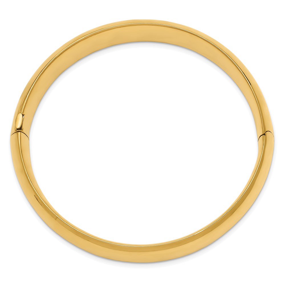 14k 9/16 High Polished Hinged Oval Bangle Bracelet