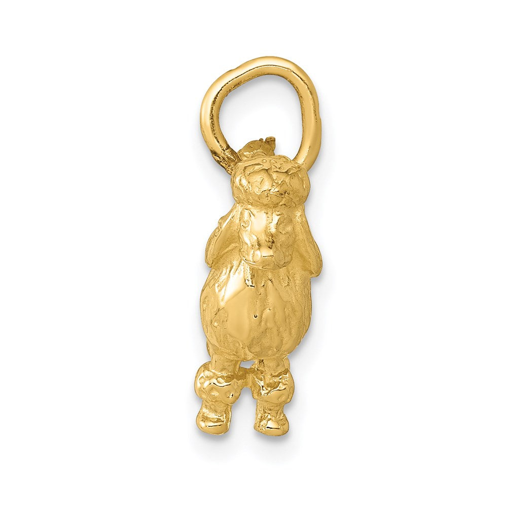 14k Solid 3-D Poodle Dog Charm