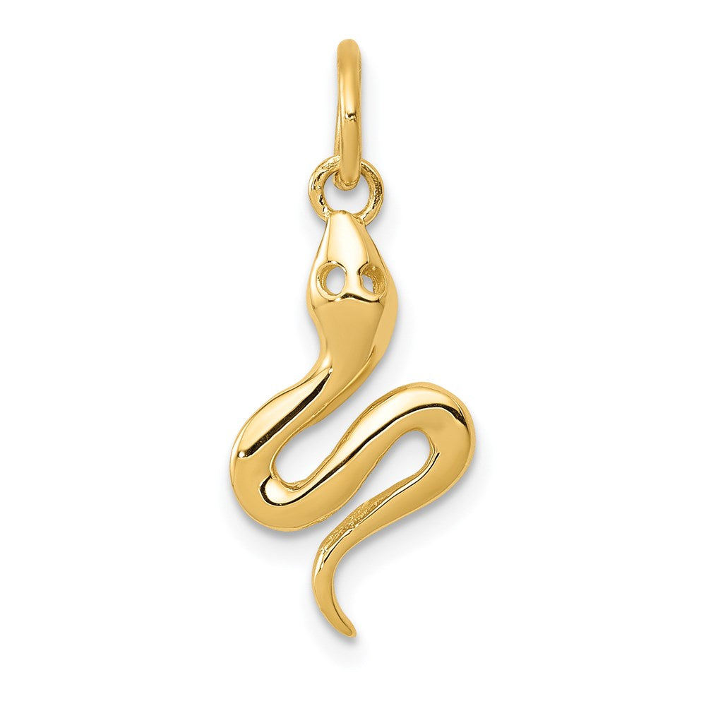 14k Solid Polished Snake Charm