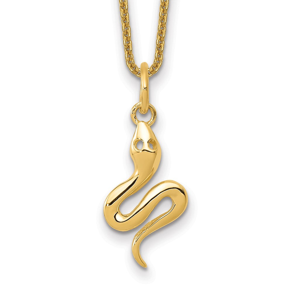 14k Solid Polished Snake Necklace