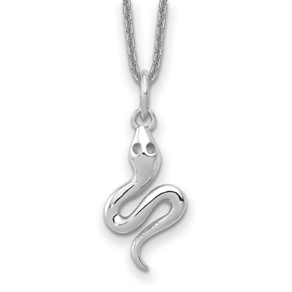 14k White Gold Solid Polished Snake Necklace