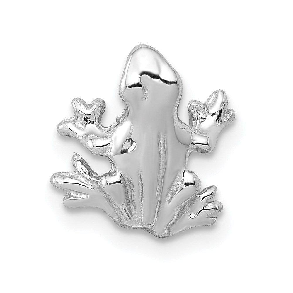 14k White Gold Solid Polished 3-D Frog Charm