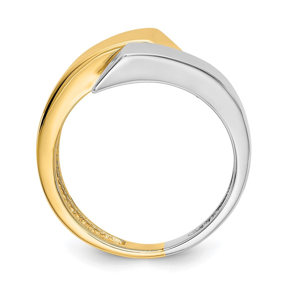 14k Two-tone Square Overlapping Ring