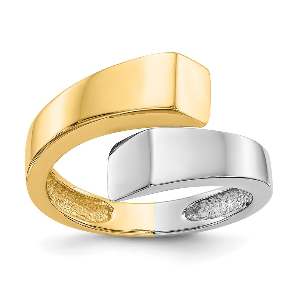 14k Two-tone Square Overlapping Ring