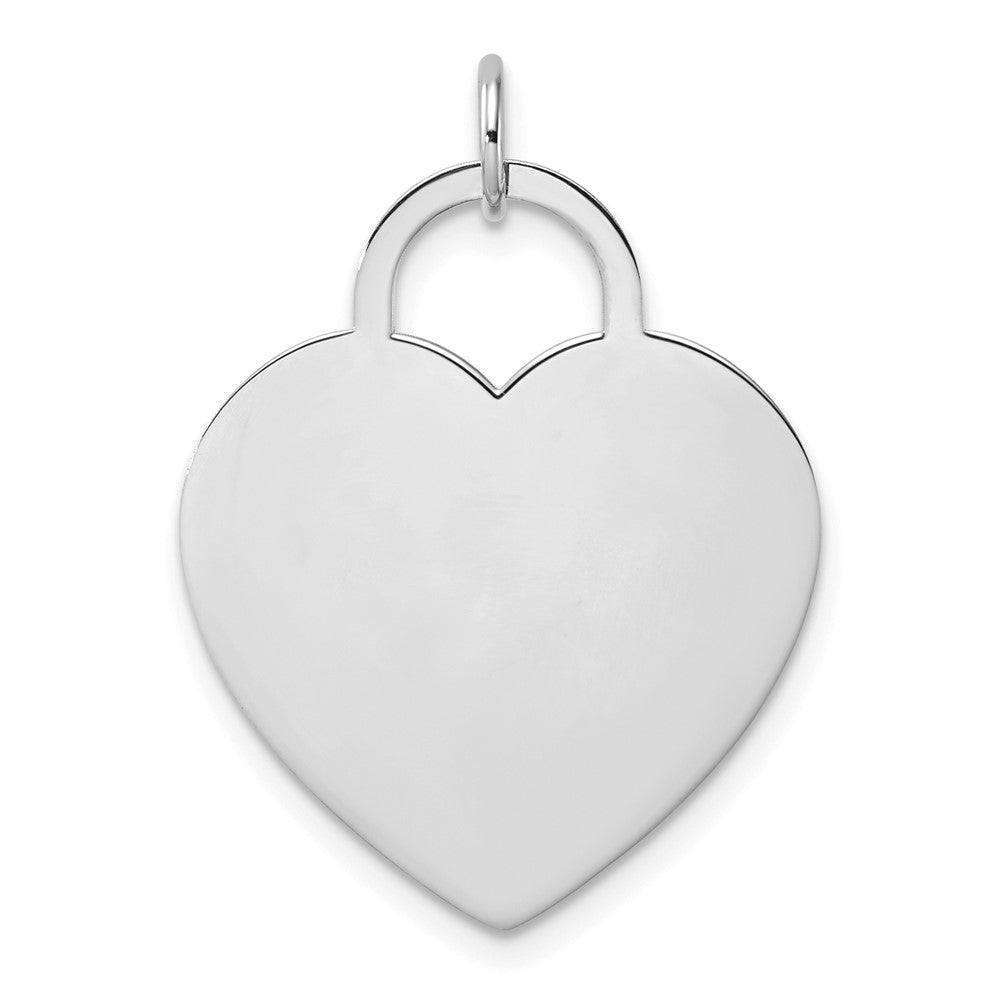 14K White Gold Heart Disc Charm