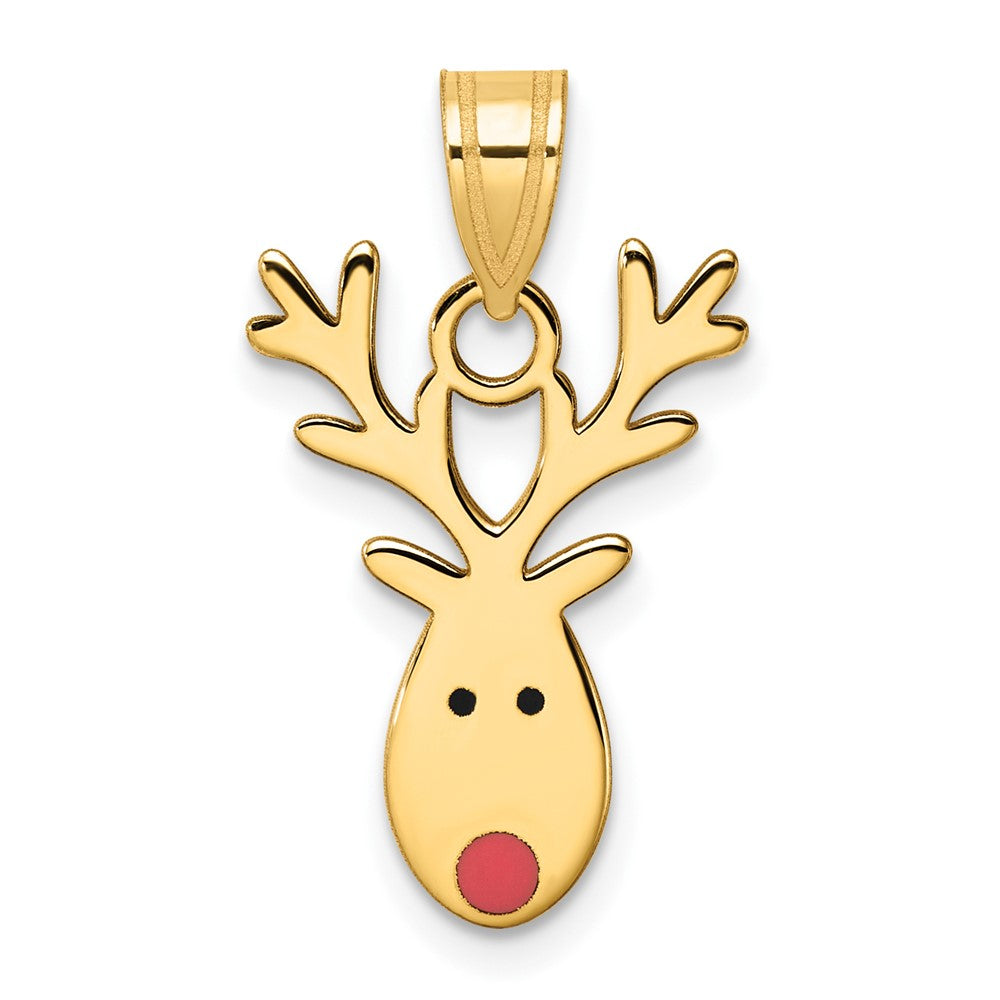 14k Enameled Reindeer Charm