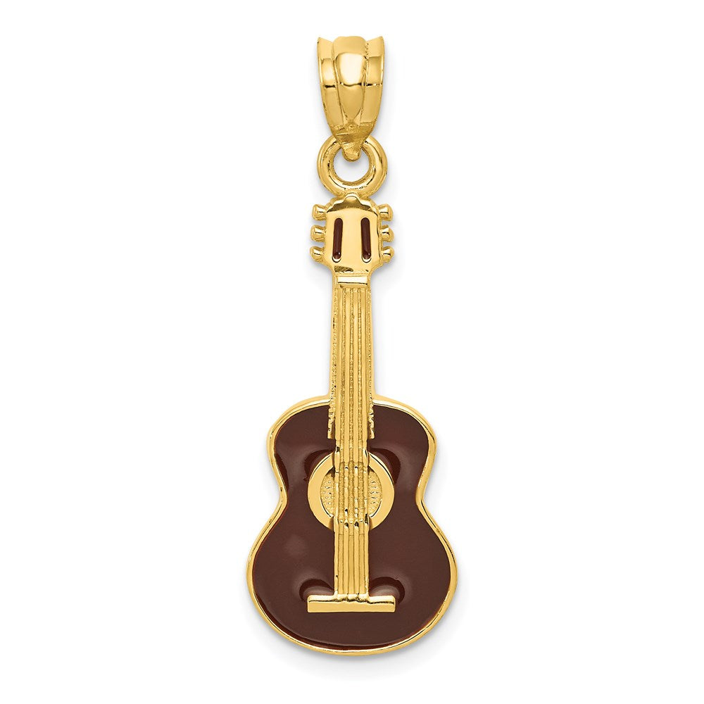 14k Enameled Guitar Pendant