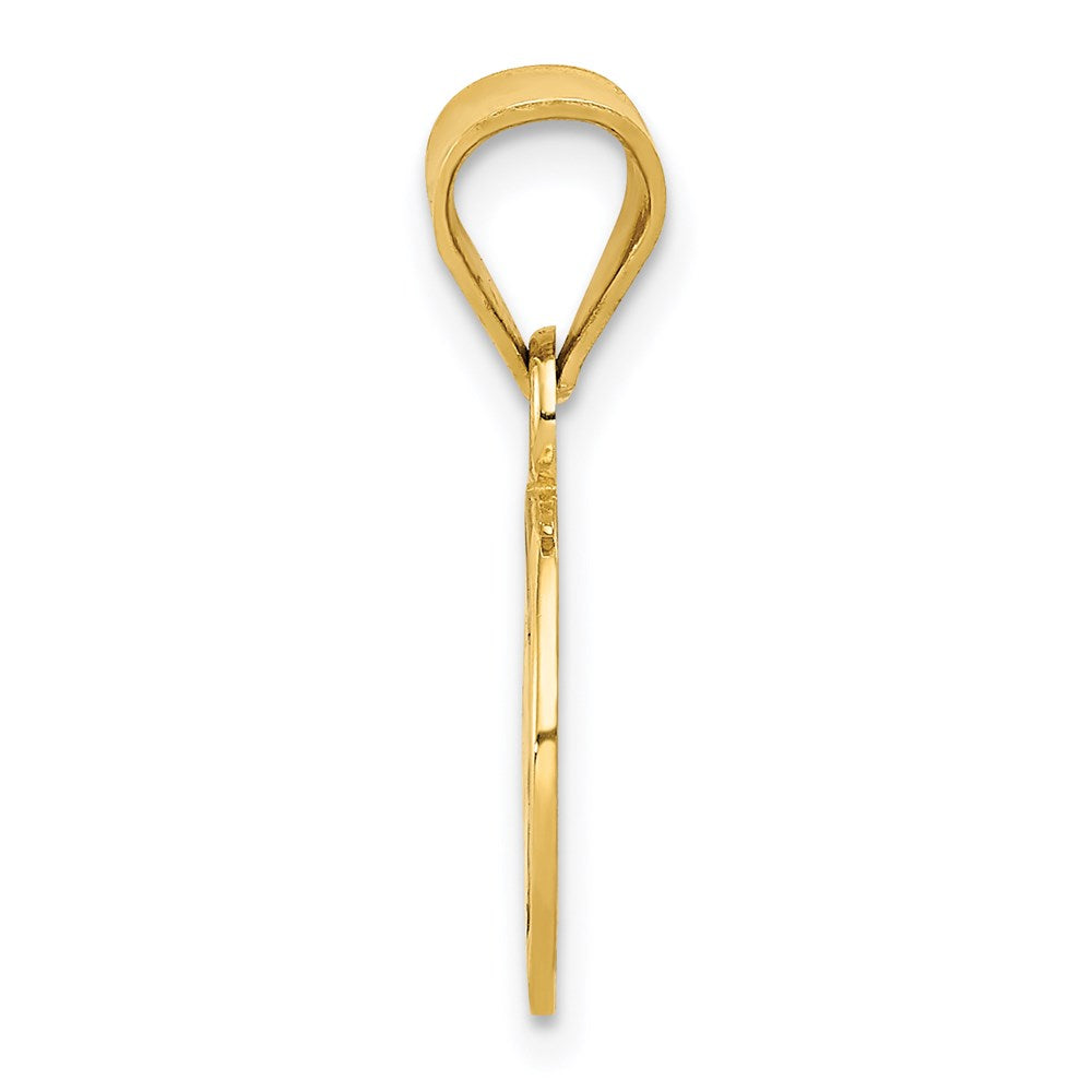 14k Black and White Enameled Flat Soccer Ball Pendant