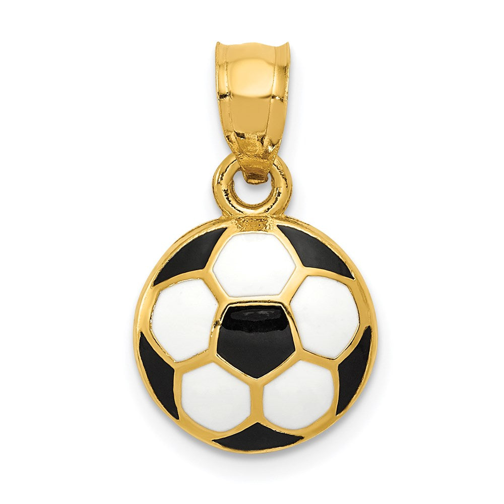 14k Enameled Soccer Ball Pendant